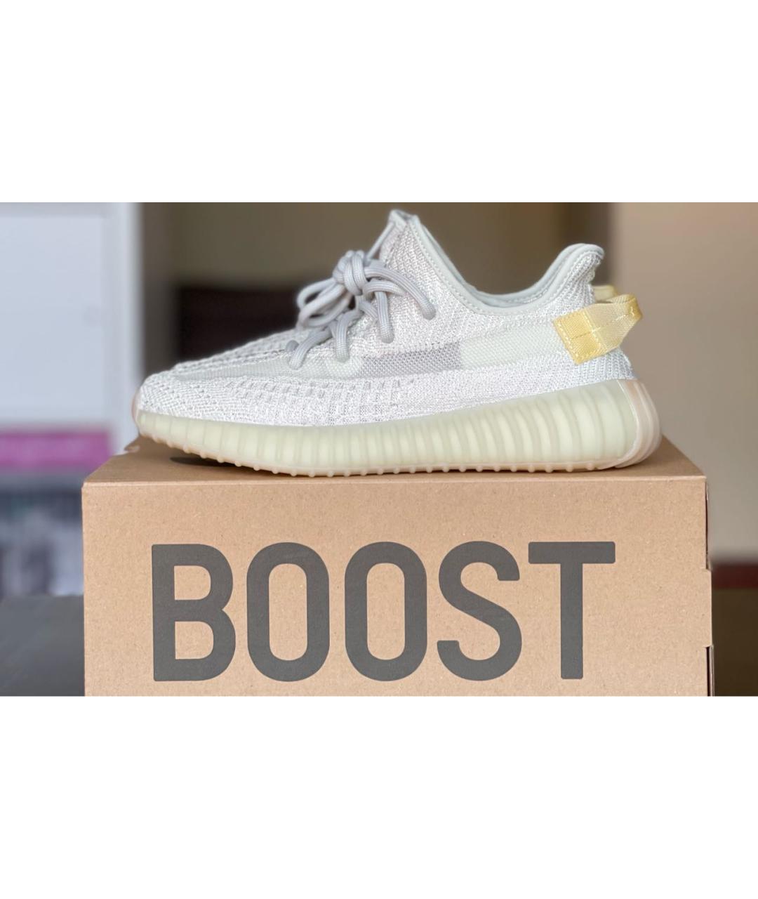 ADIDAS YEEZY Бежевые текстильные кроссовки, фото 4