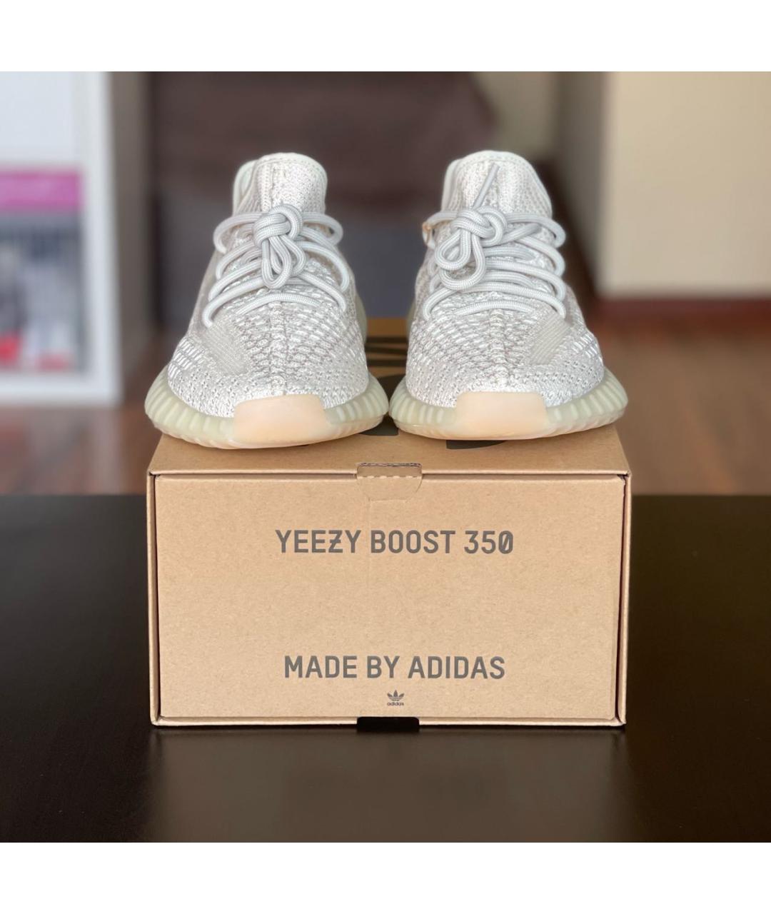 ADIDAS YEEZY Бежевые текстильные кроссовки, фото 2