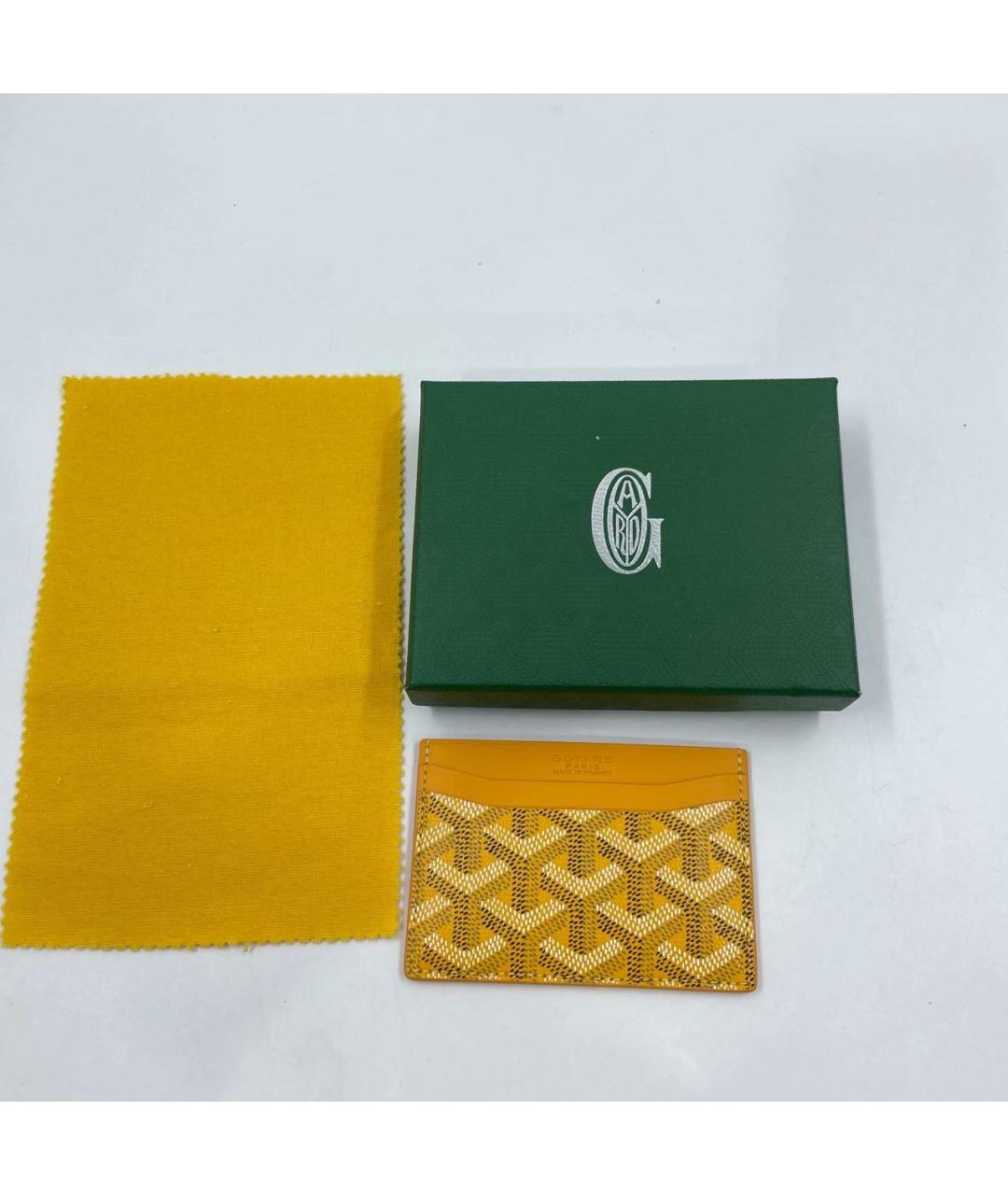 GOYARD Желтый кожаный кардхолдер, фото 2