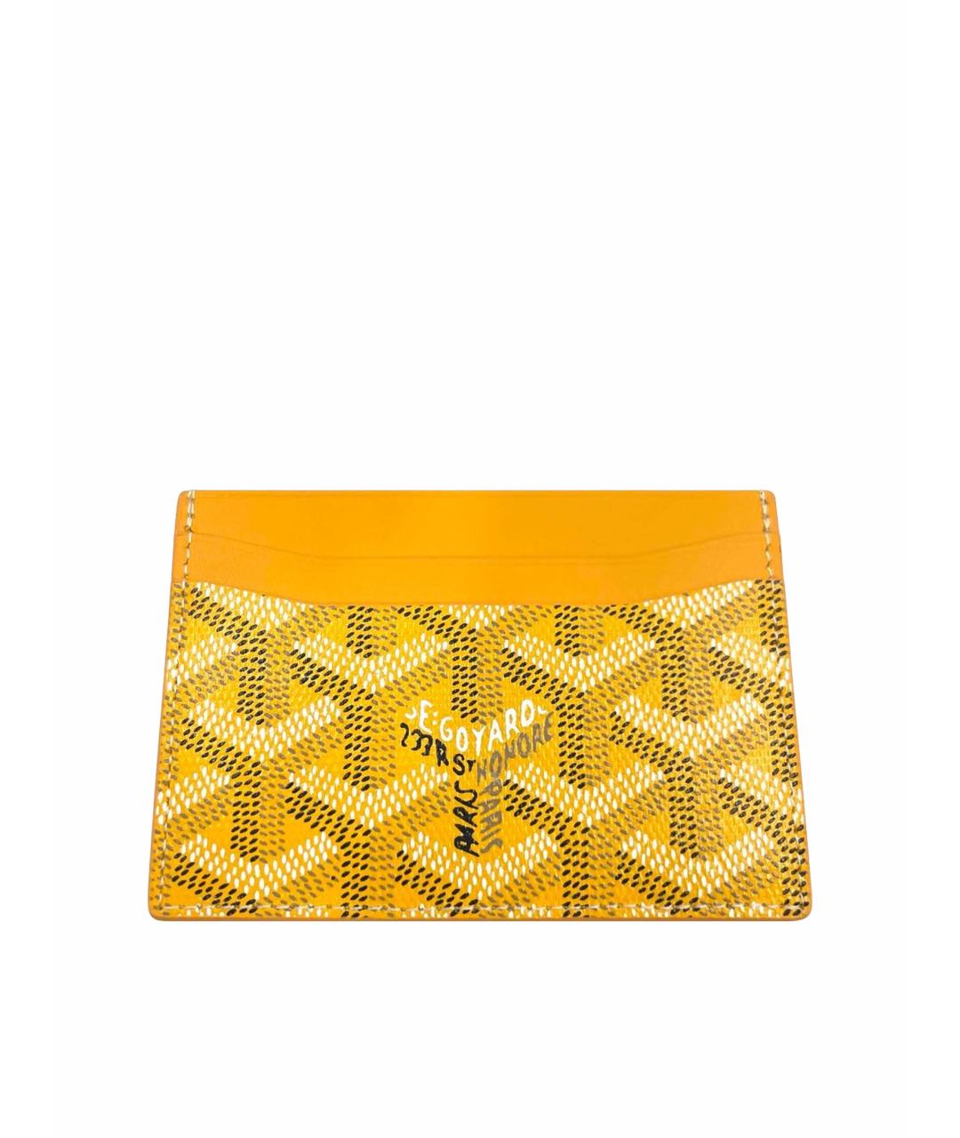 GOYARD Желтый кожаный кардхолдер, фото 1
