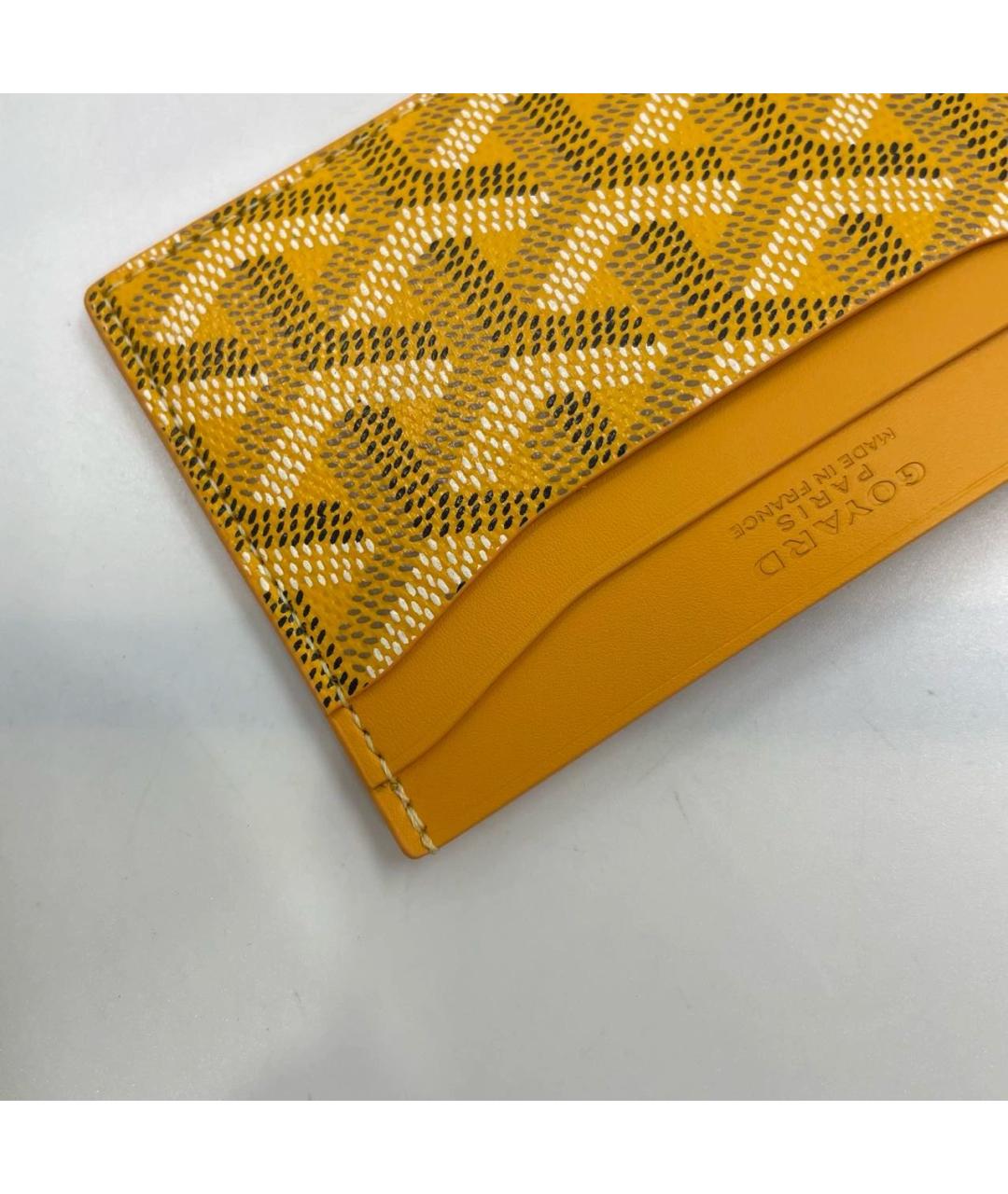 GOYARD Желтый кожаный кардхолдер, фото 8