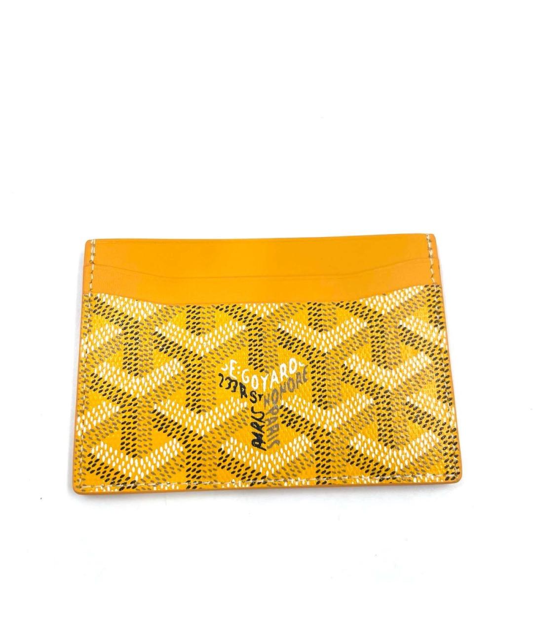 GOYARD Желтый кожаный кардхолдер, фото 9