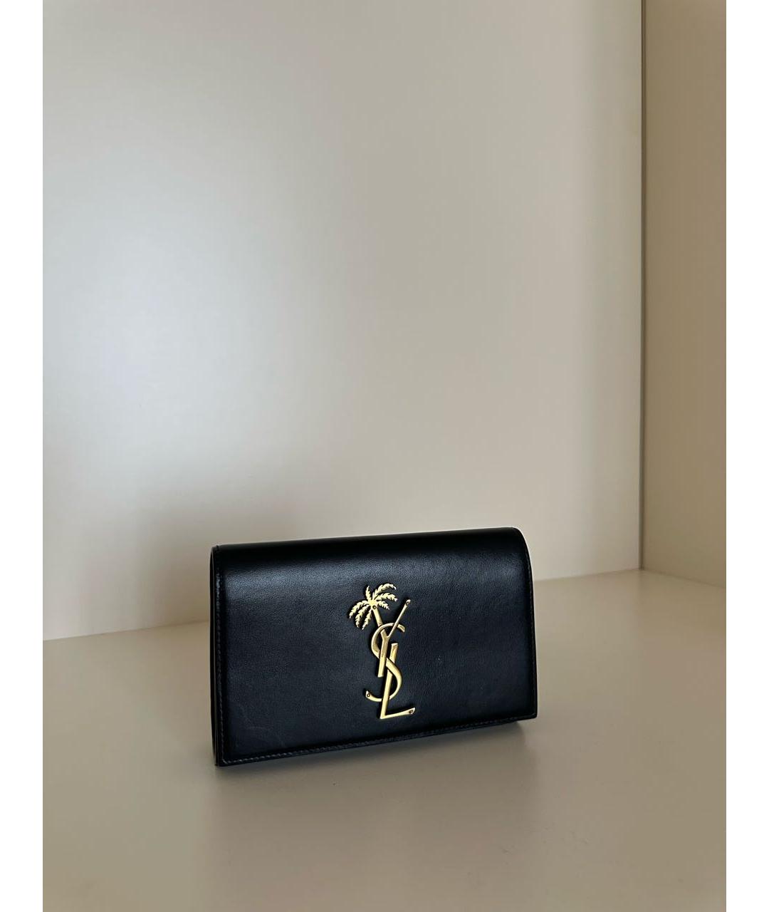 SAINT LAURENT Черная кожаная поясная сумка, фото 5