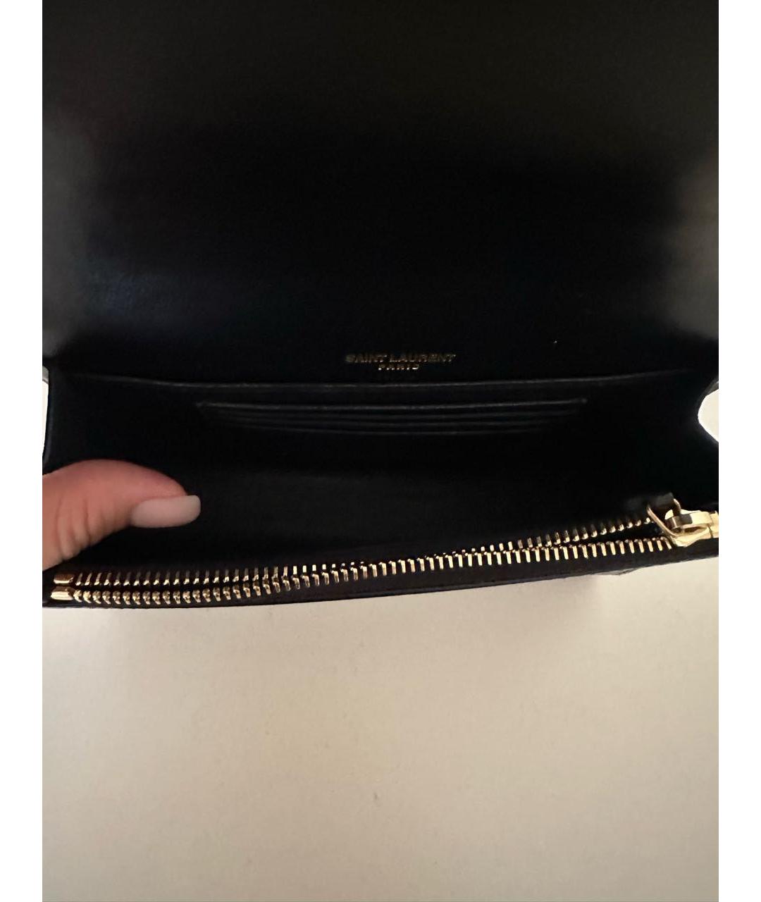 SAINT LAURENT Черная кожаная поясная сумка, фото 3