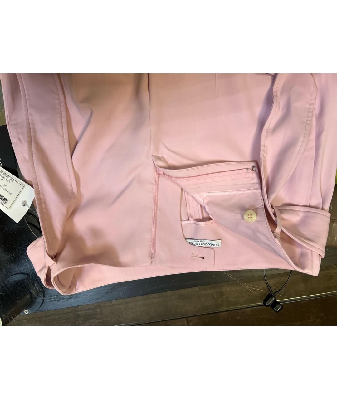 ERMANNO SCERVINO Розовые вискозные прямые брюки, фото 4