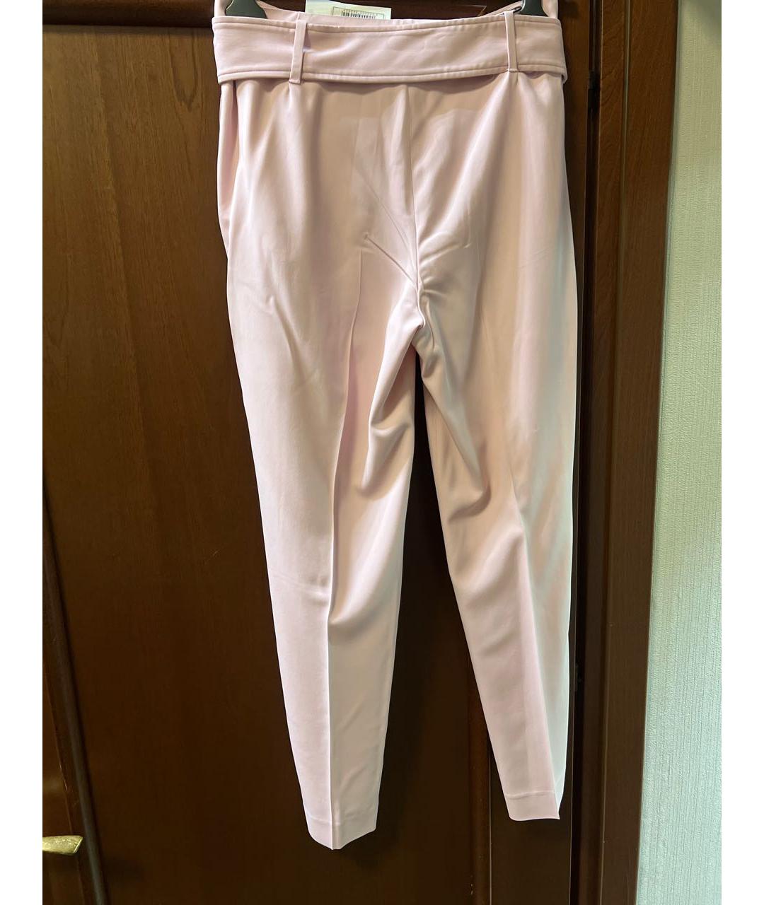 ERMANNO SCERVINO Розовые вискозные прямые брюки, фото 2
