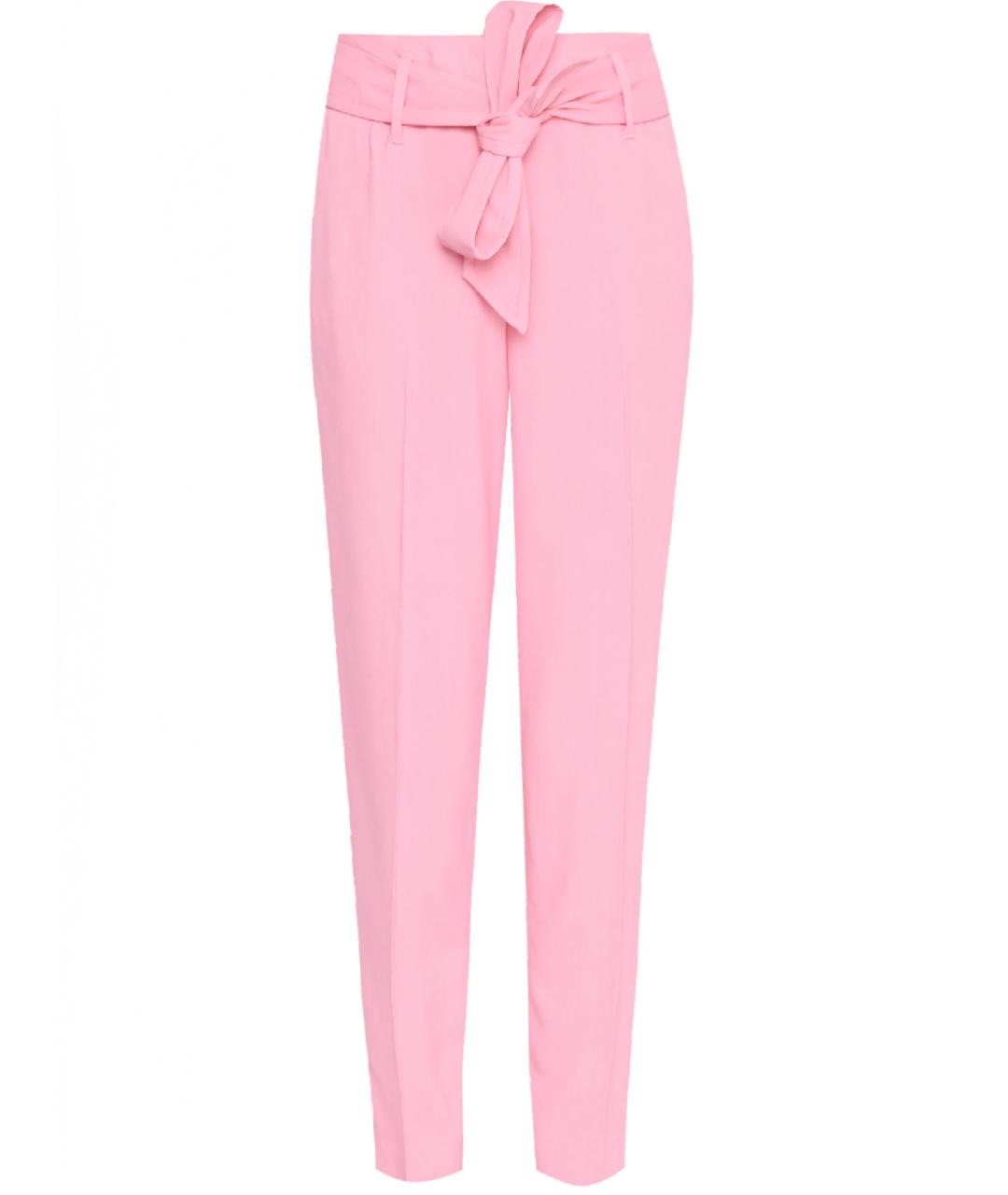 ERMANNO SCERVINO Розовые вискозные прямые брюки, фото 1