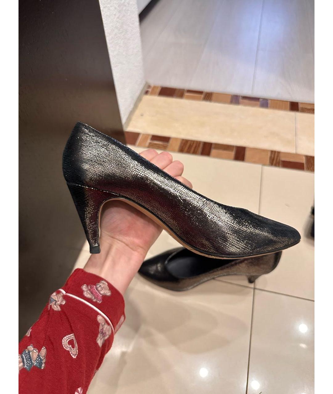 ISABEL MARANT Серебряные кожаные туфли, фото 2