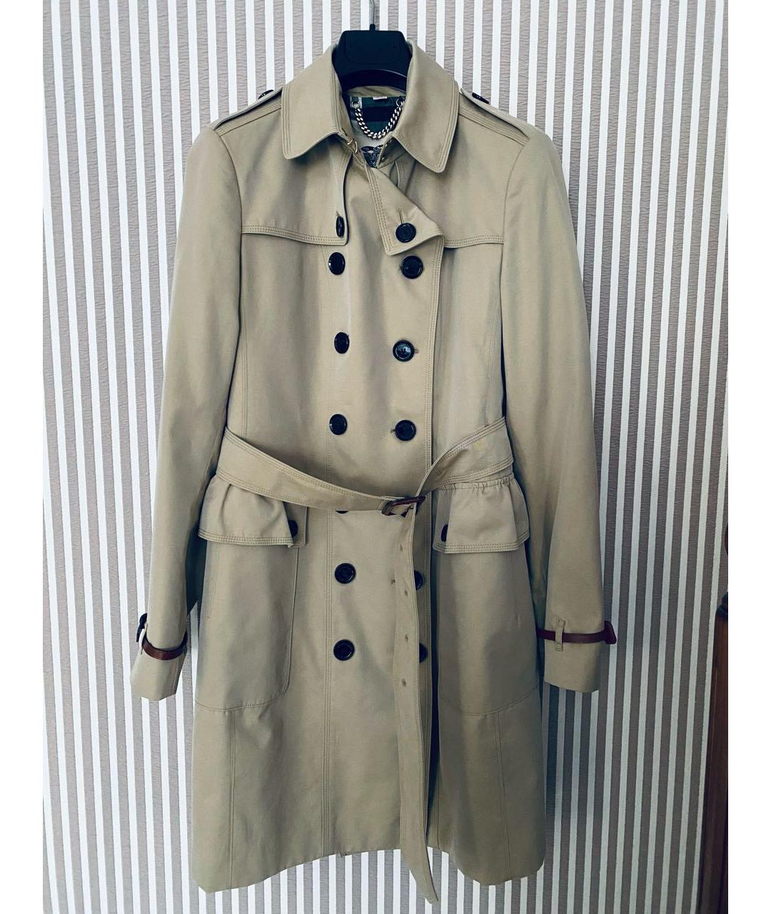 BURBERRY Бежевый хлопковый тренч/плащ, фото 7