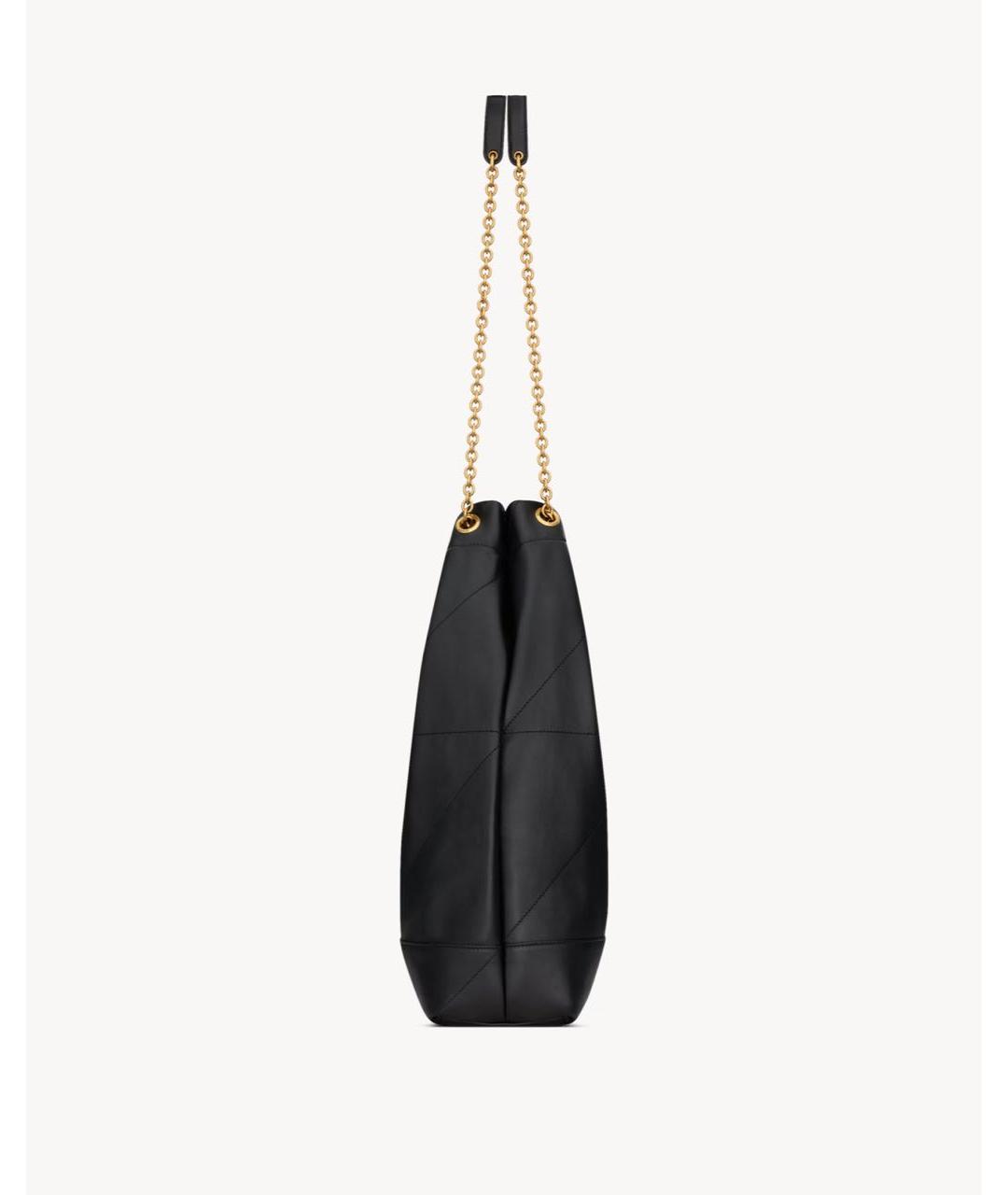 SAINT LAURENT Черная кожаная сумка тоут, фото 2