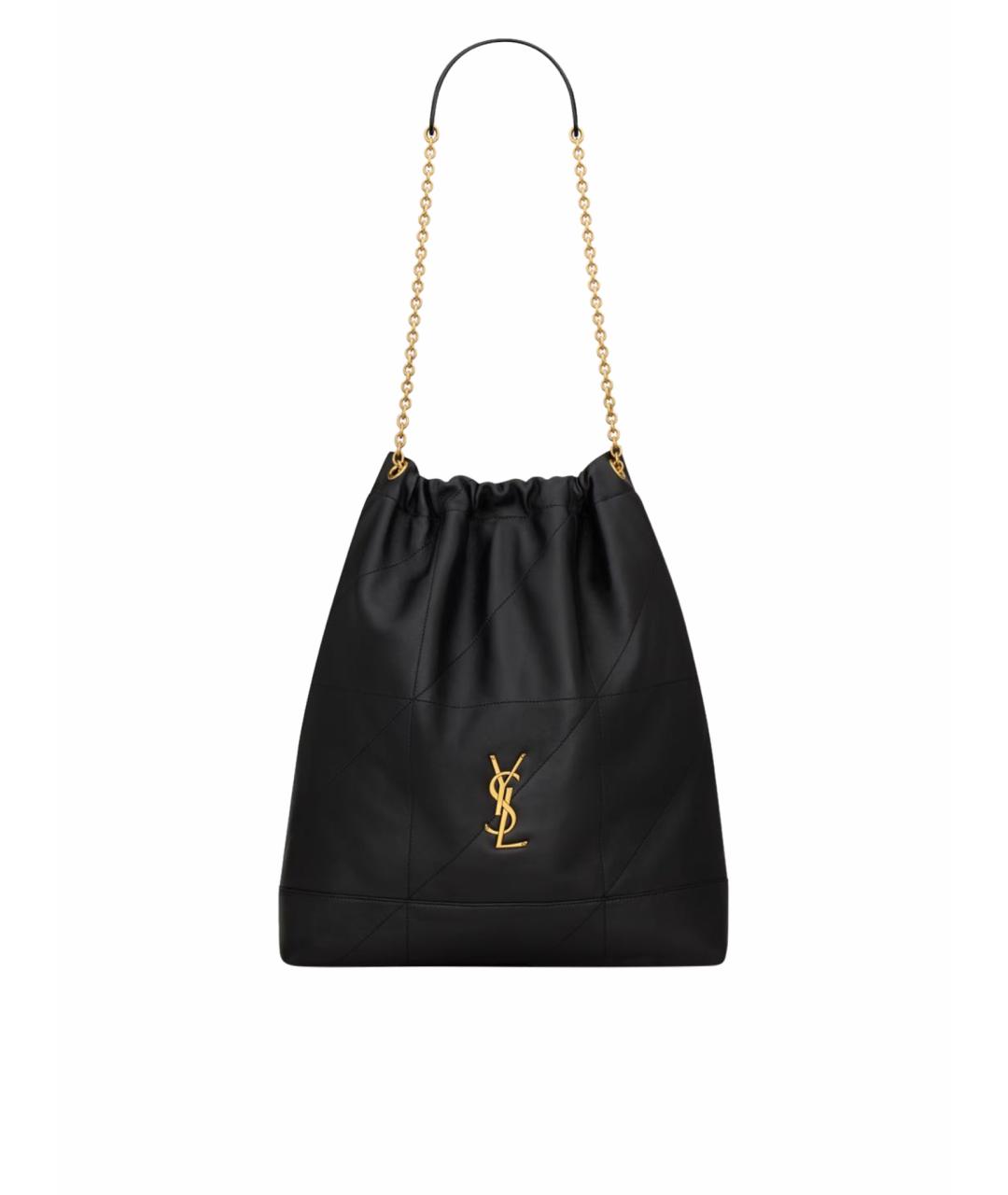 SAINT LAURENT Черная кожаная сумка тоут, фото 1
