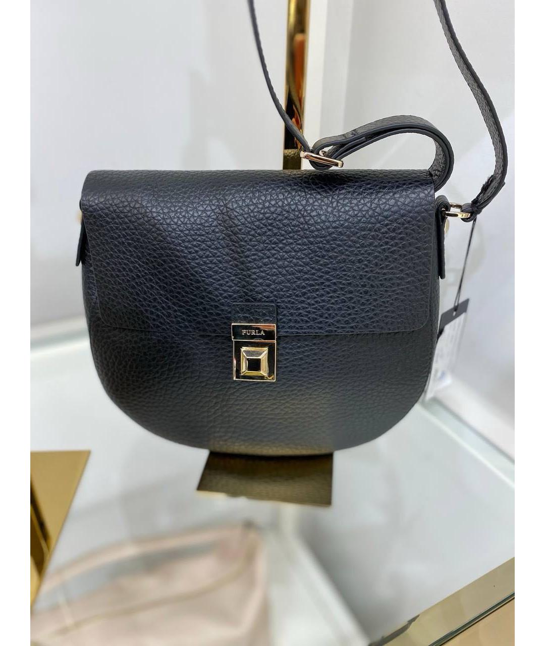 FURLA Черная кожаная сумка через плечо, фото 2