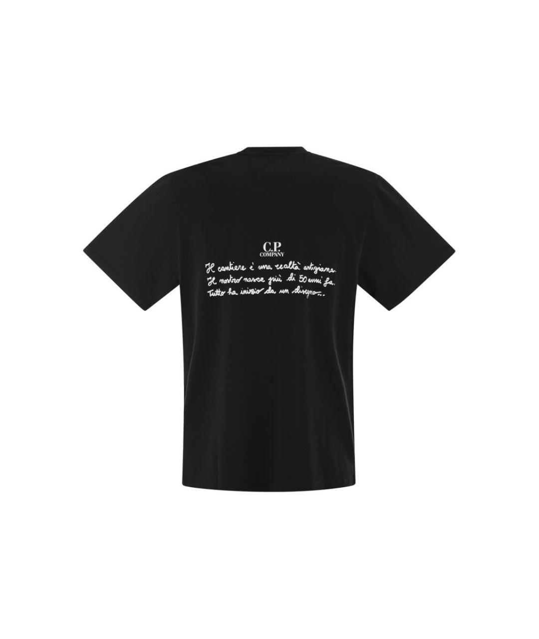 CP COMPANY Черная хлопковая футболка, фото 2