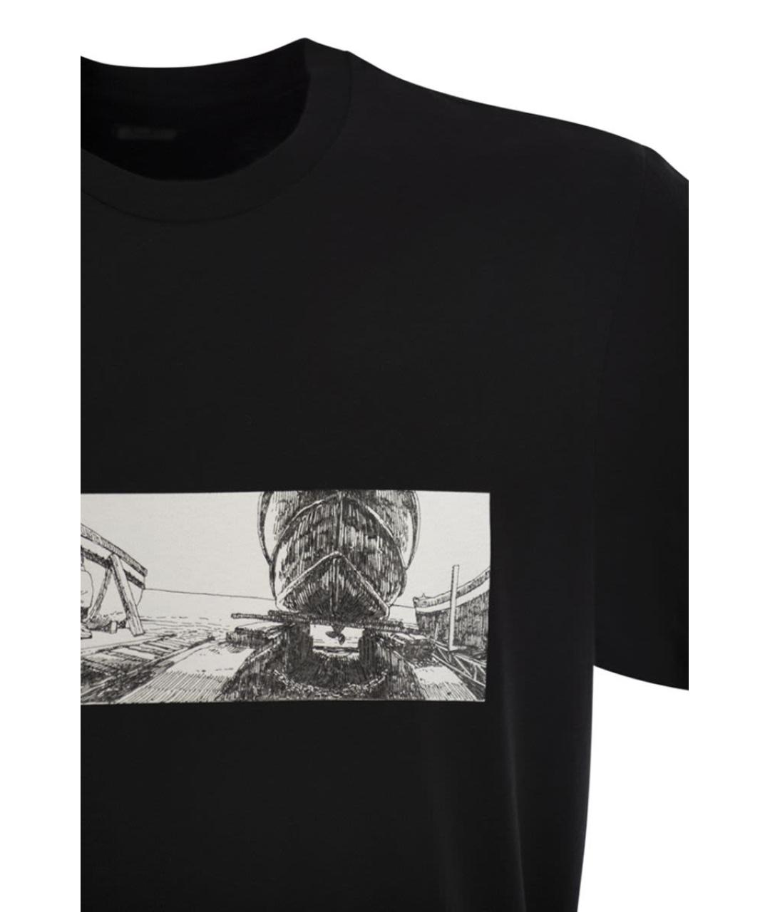 CP COMPANY Черная хлопковая футболка, фото 4