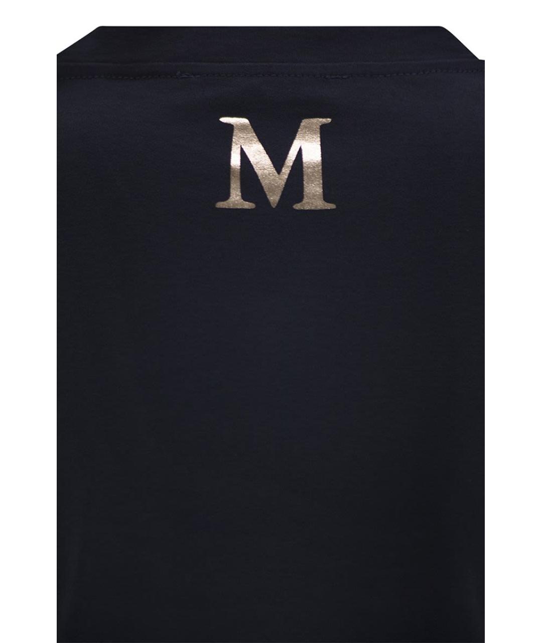 'S MAX MARA Темно-синяя хлопковая футболка, фото 4