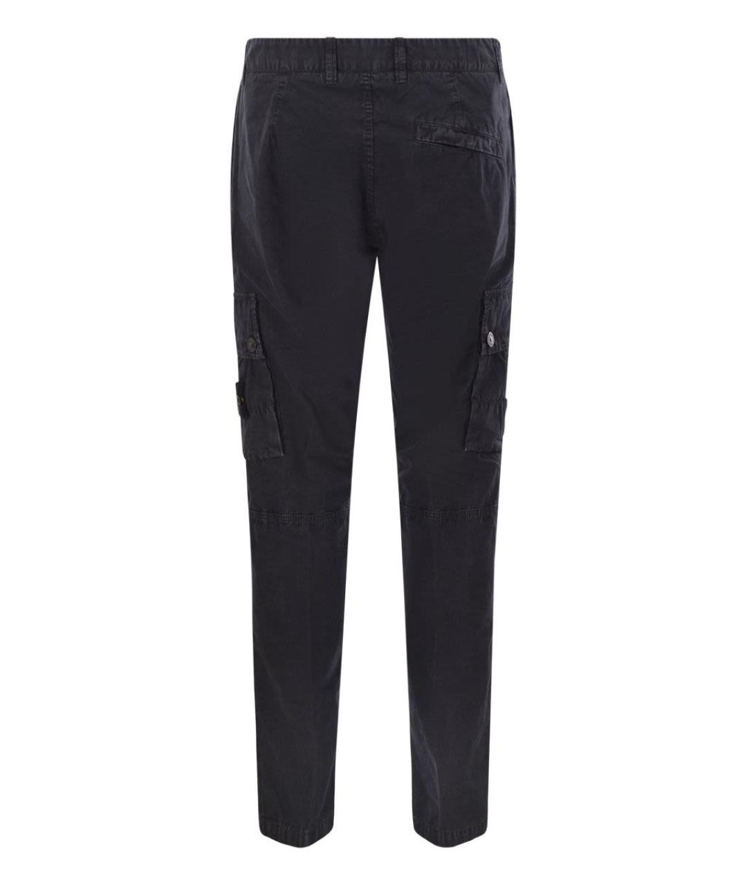 STONE ISLAND Черные хлопковые повседневные брюки, фото 2