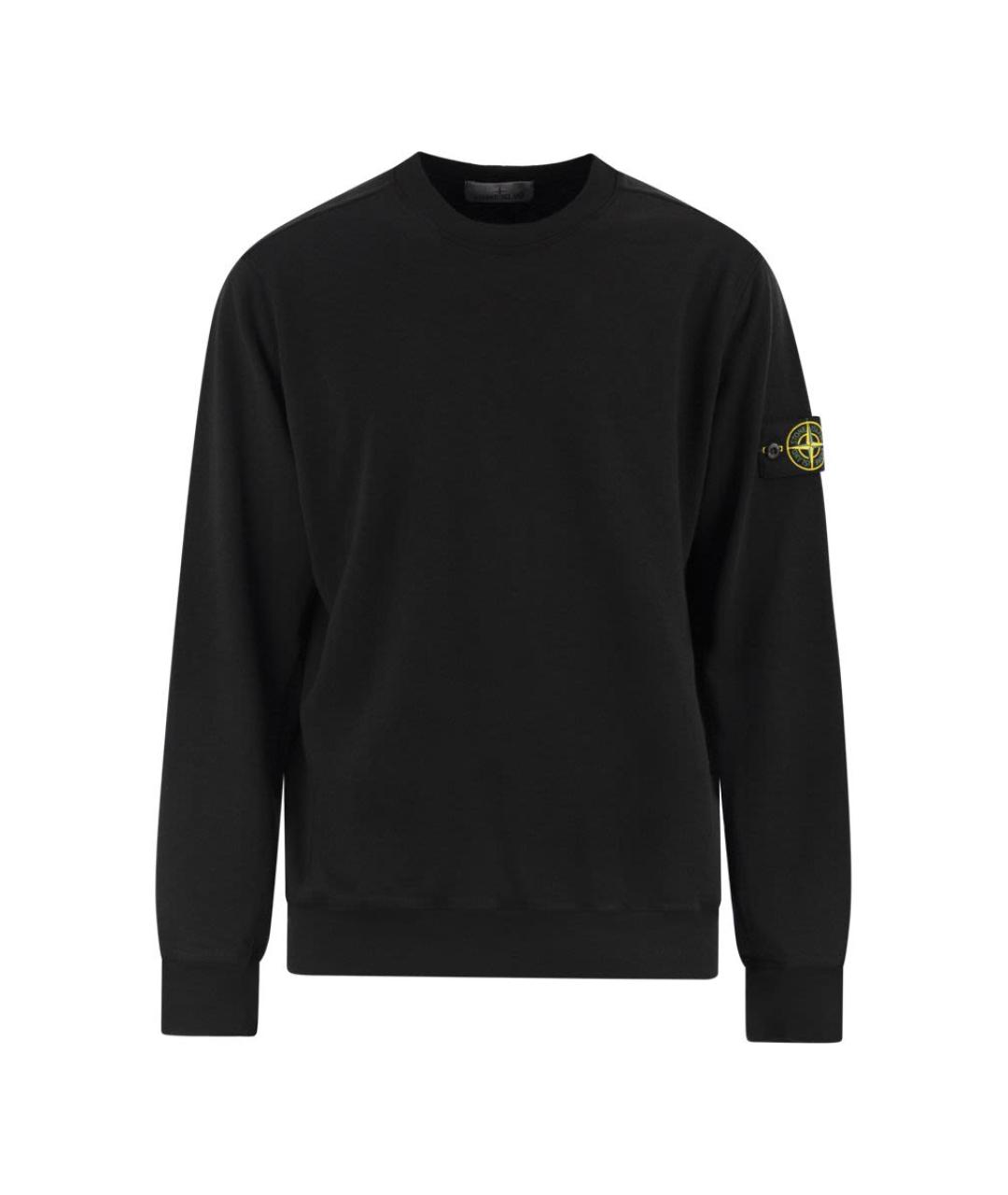 STONE ISLAND Черный хлопковый джемпер / свитер, фото 1