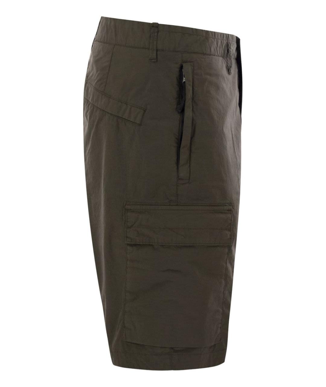 STONE ISLAND Хаки хлопковые шорты, фото 3