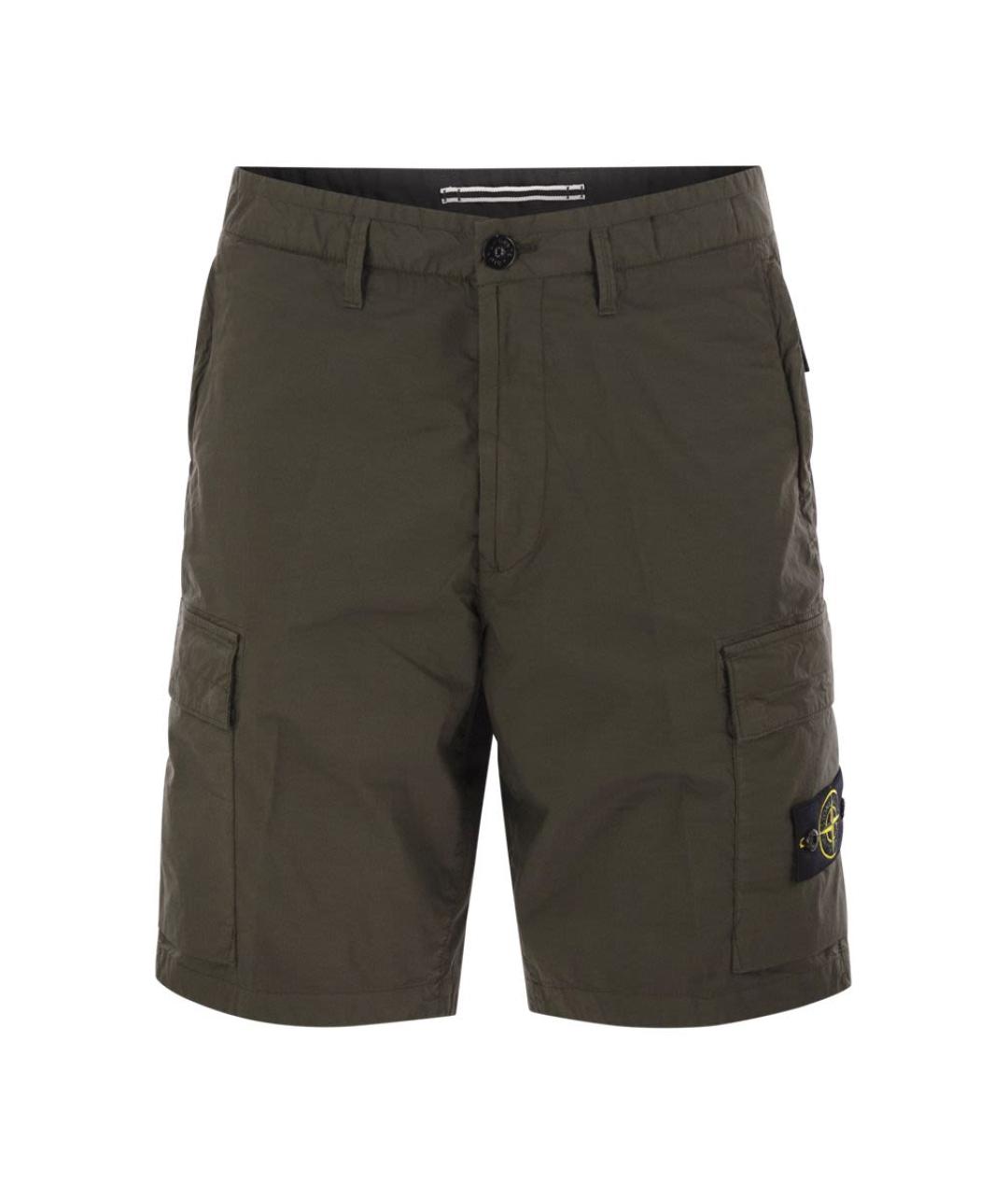 STONE ISLAND Хаки хлопковые шорты, фото 1