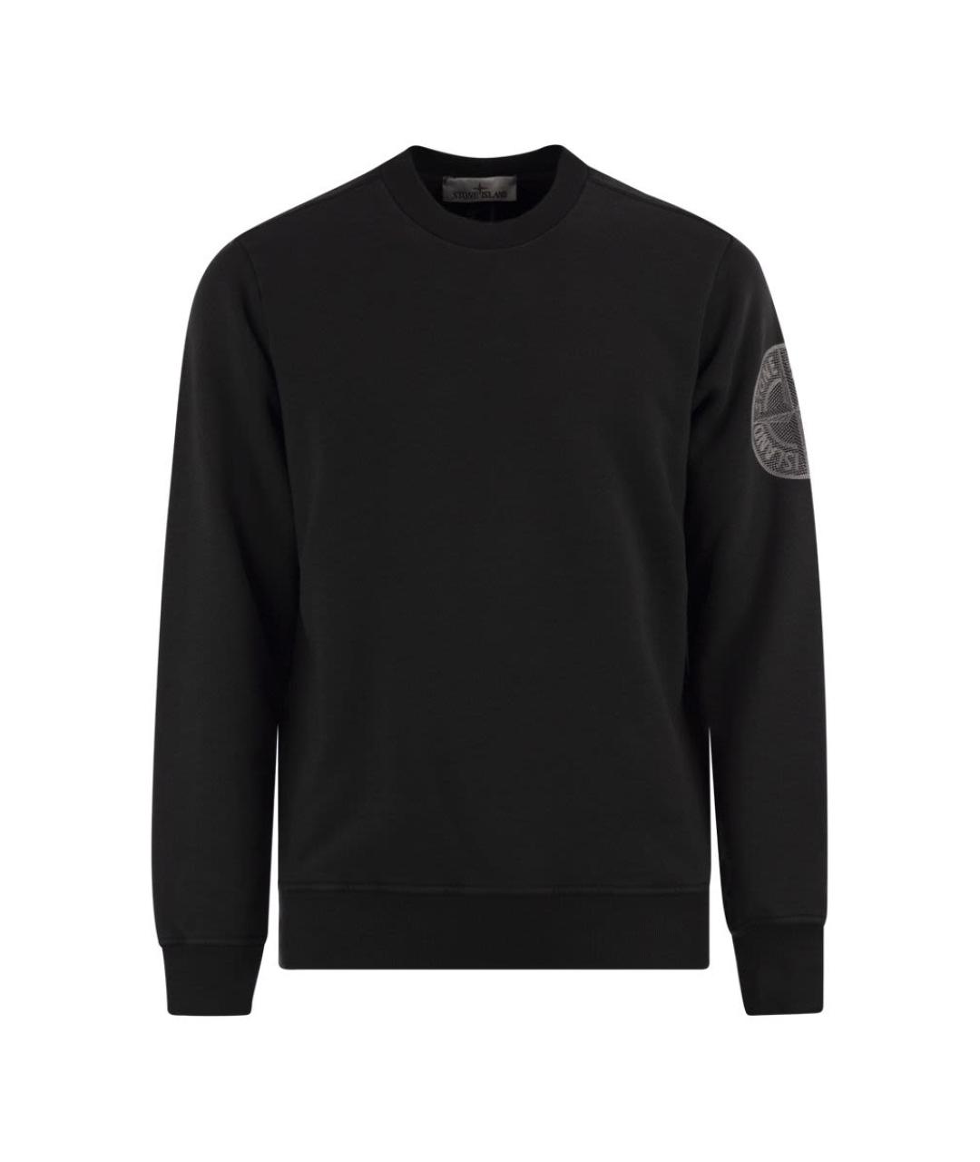 STONE ISLAND Черный хлопковый джемпер / свитер, фото 1