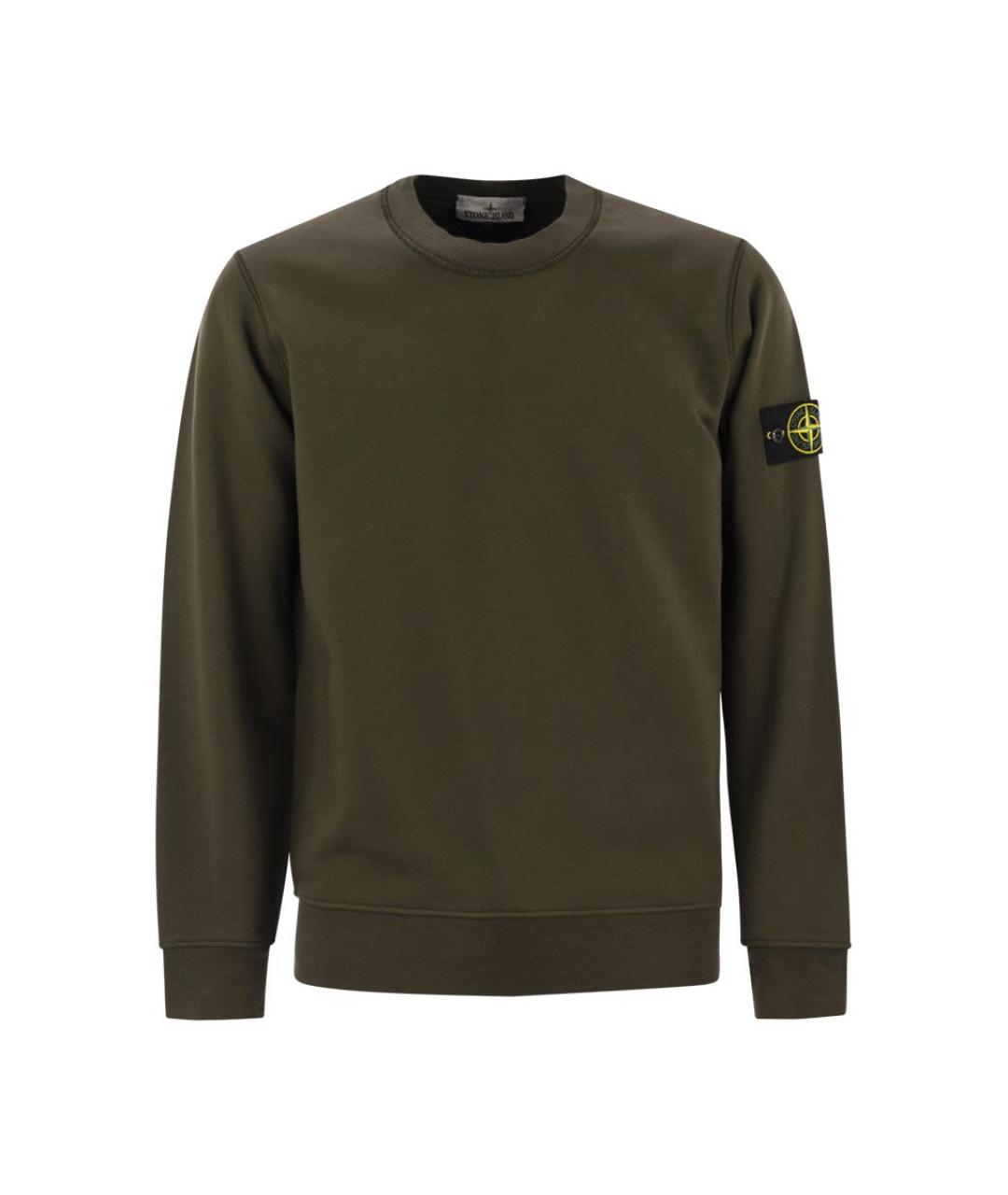 STONE ISLAND Хаки хлопковый джемпер / свитер, фото 1