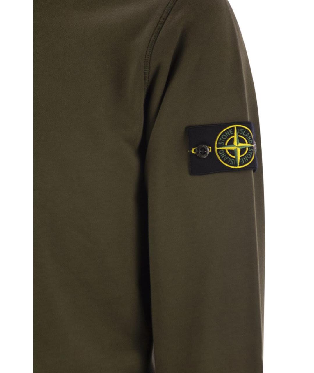 STONE ISLAND Хаки хлопковый джемпер / свитер, фото 4