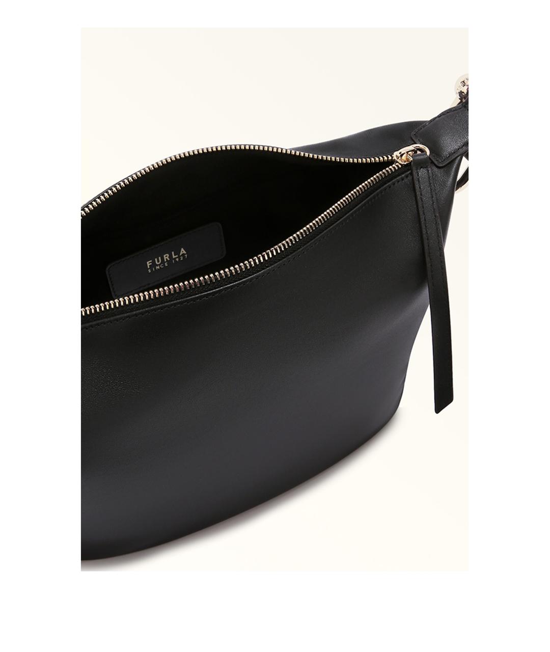 FURLA Черная кожаная сумка через плечо, фото 3