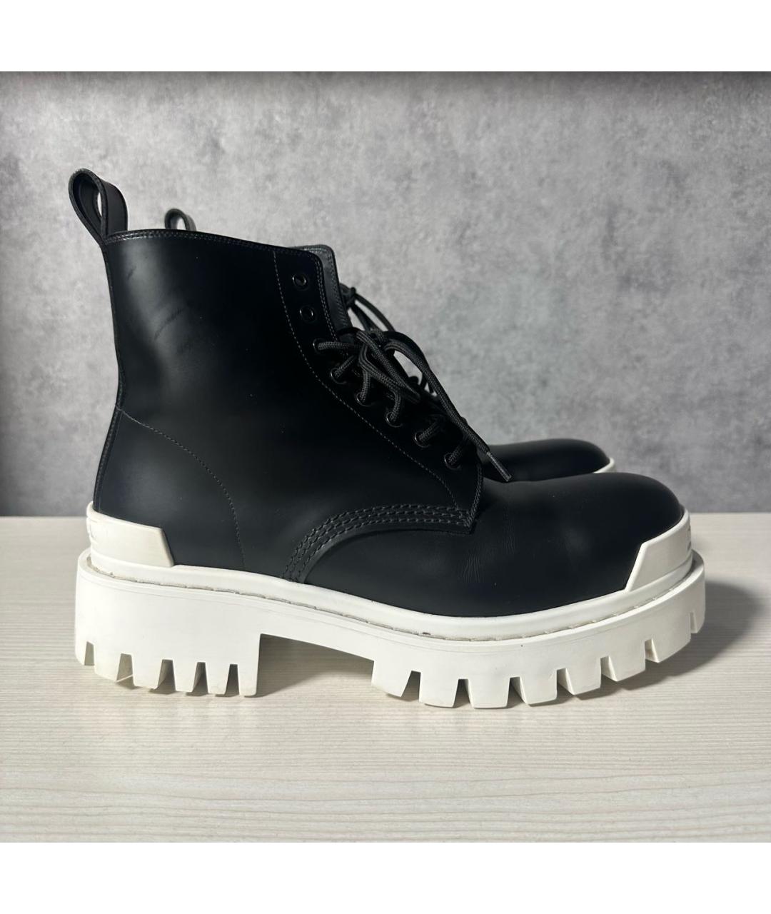 BALENCIAGA Черные кожаные высокие ботинки, фото 8