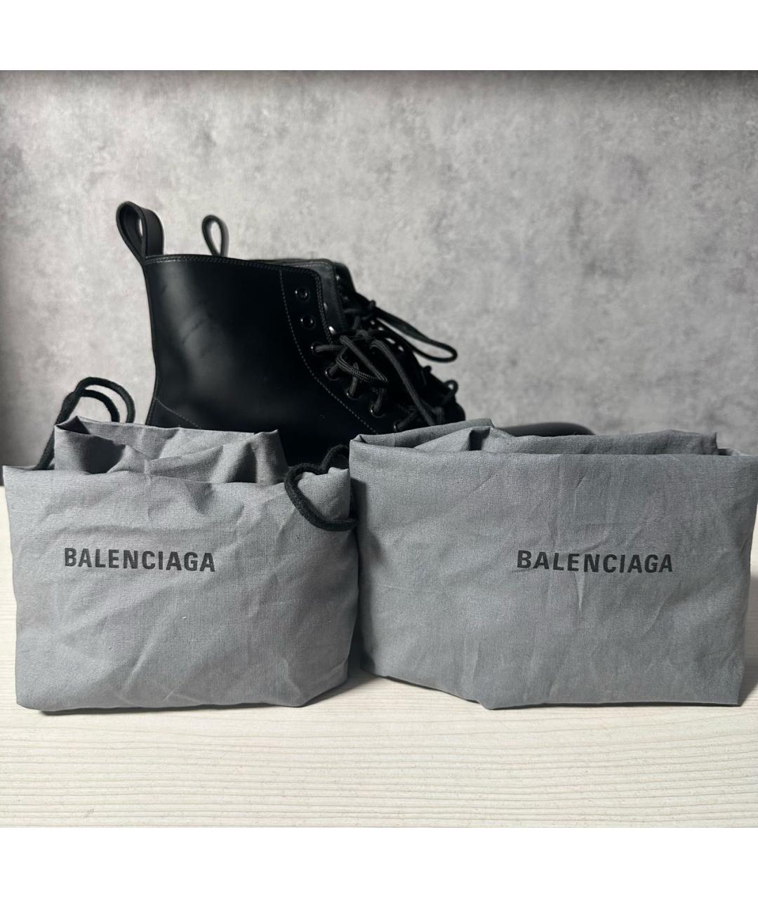 BALENCIAGA Черные кожаные высокие ботинки, фото 6