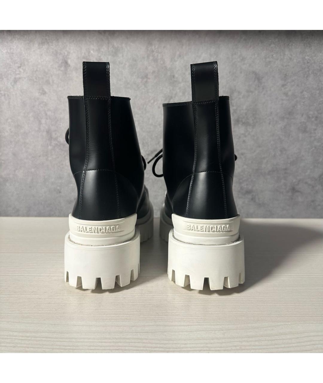 BALENCIAGA Черные кожаные высокие ботинки, фото 4