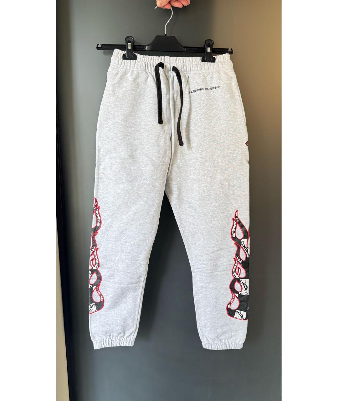CHROME HEARTS Серые хлопковые спортивные брюки и шорты, фото 7