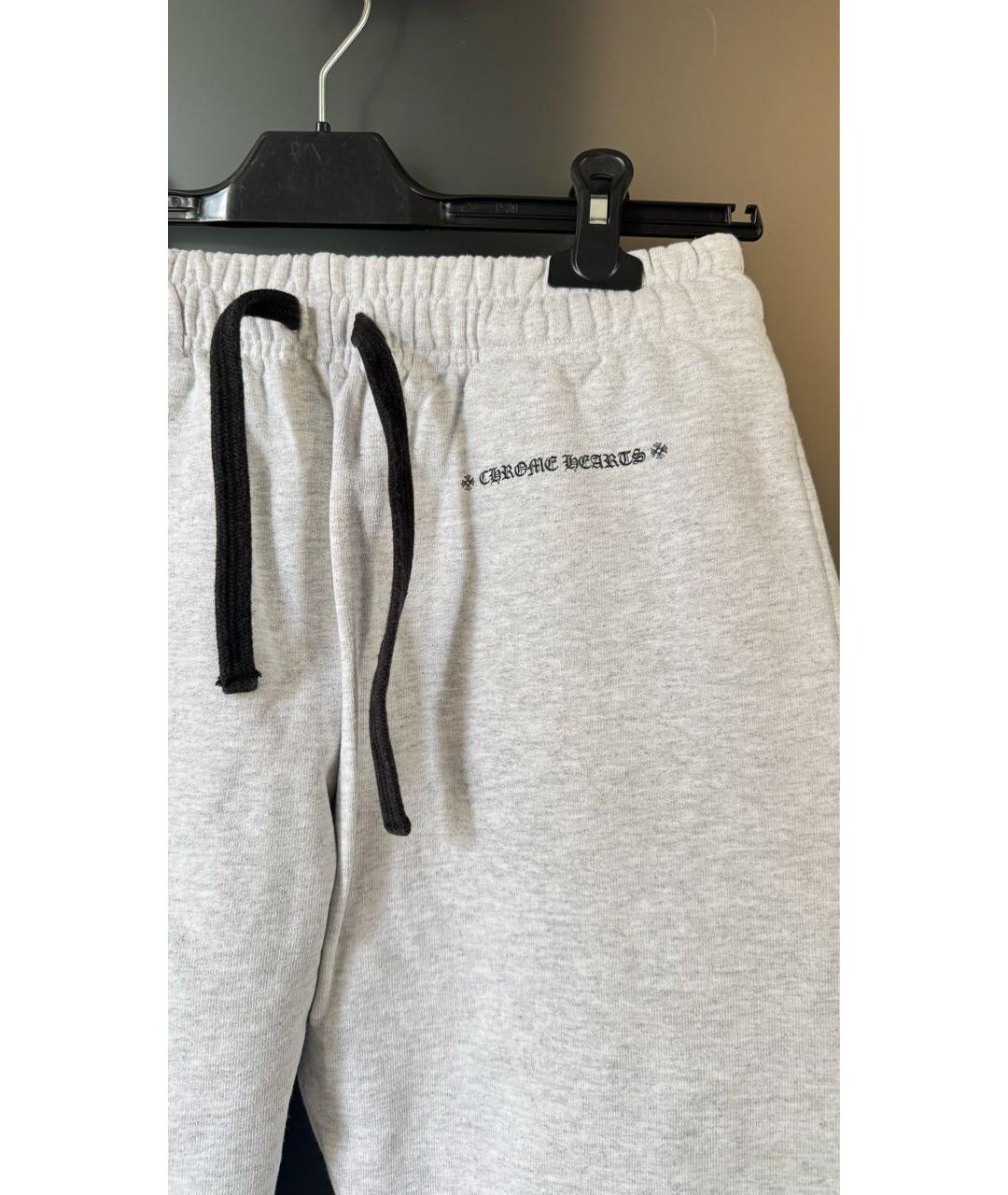 CHROME HEARTS Серые хлопковые спортивные брюки и шорты, фото 3