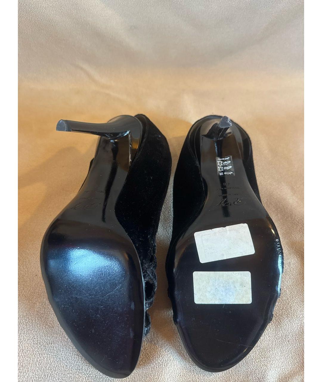 ROGER VIVIER Черные бархатные босоножки, фото 5