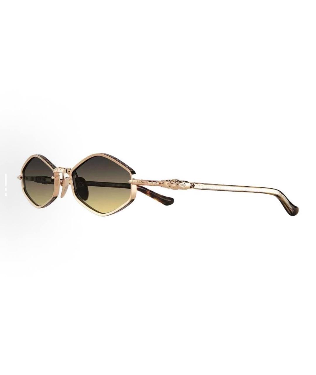 CHROME HEARTS Золотые металлические солнцезащитные очки, фото 2