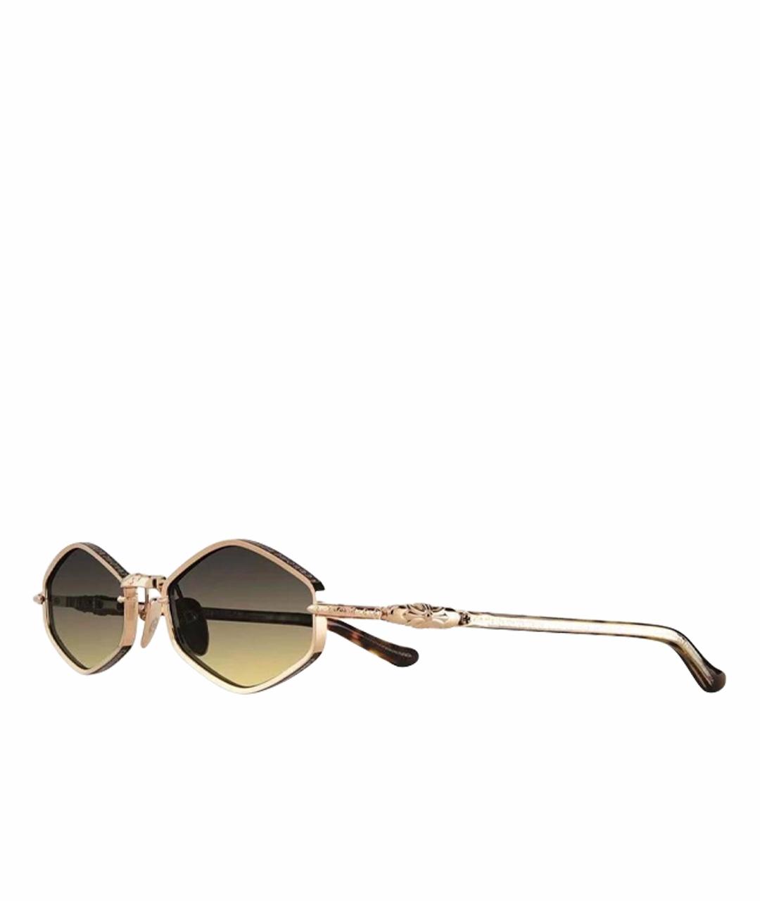 CHROME HEARTS Золотые металлические солнцезащитные очки, фото 1