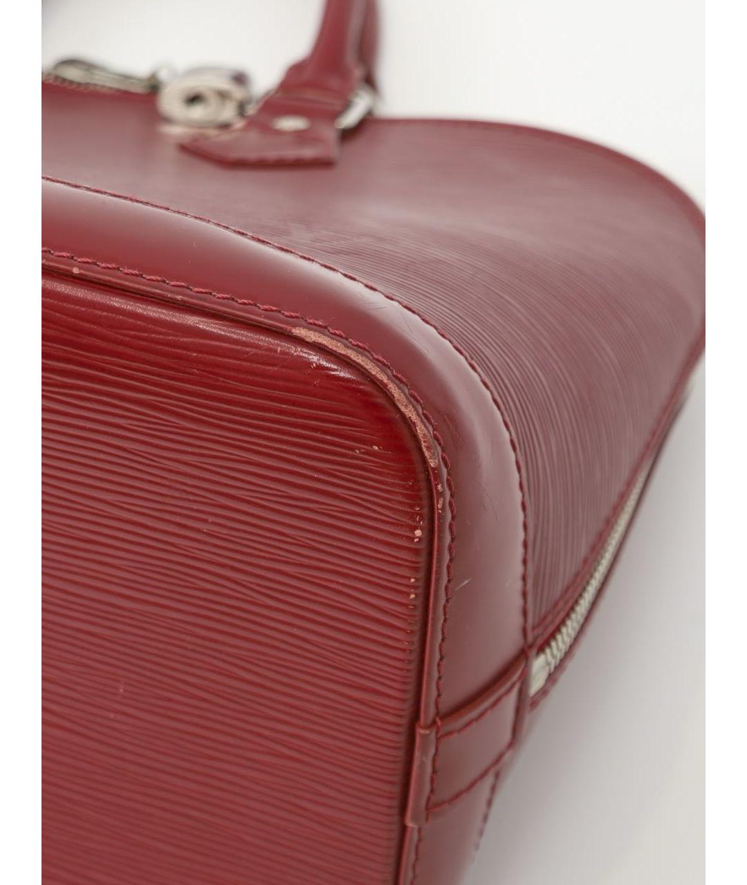 LOUIS VUITTON Красная кожаная сумка с короткими ручками, фото 4