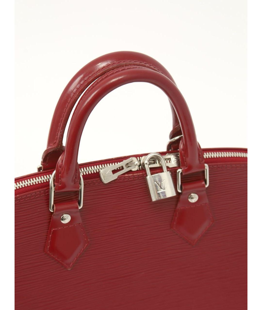 LOUIS VUITTON Красная кожаная сумка с короткими ручками, фото 3