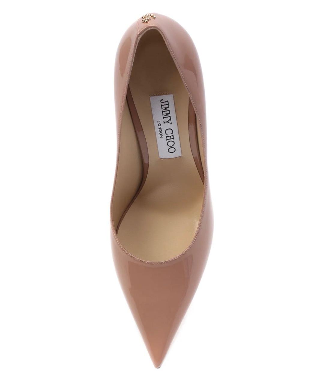 JIMMY CHOO Бежевые туфли из лакированной кожи, фото 4