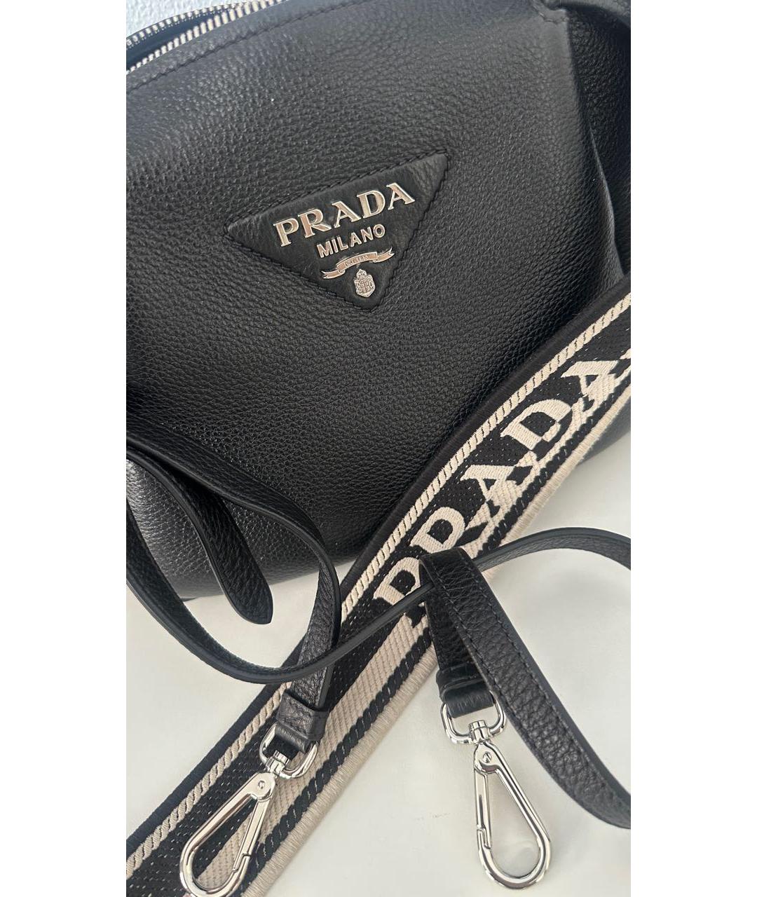 PRADA Черная кожаная сумка с короткими ручками, фото 6