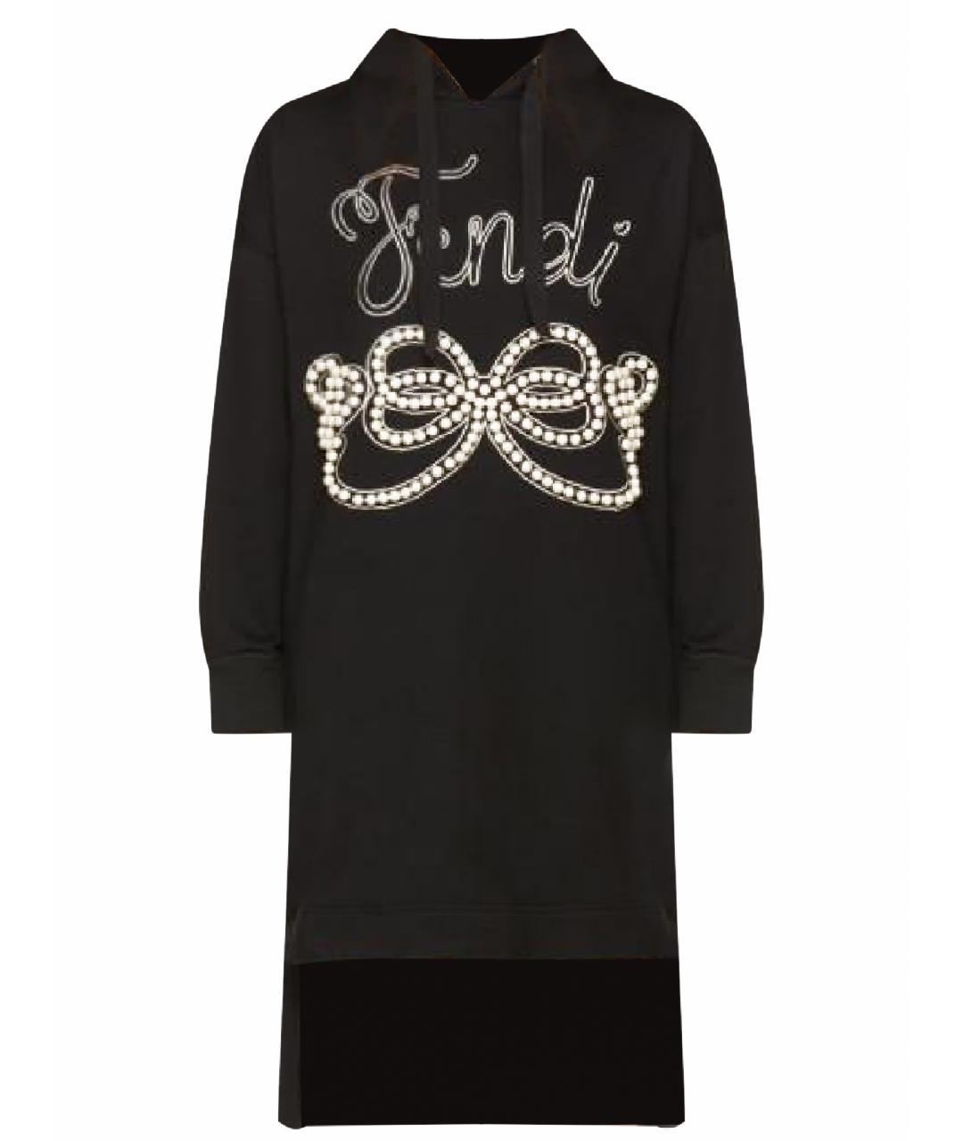 FENDI Черное хлопковое повседневное платье, фото 1