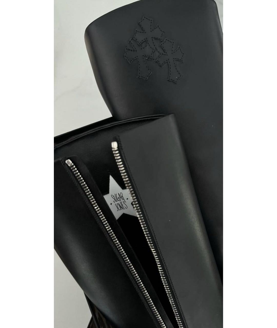 CHROME HEARTS Черные кожаные ботильоны, фото 6