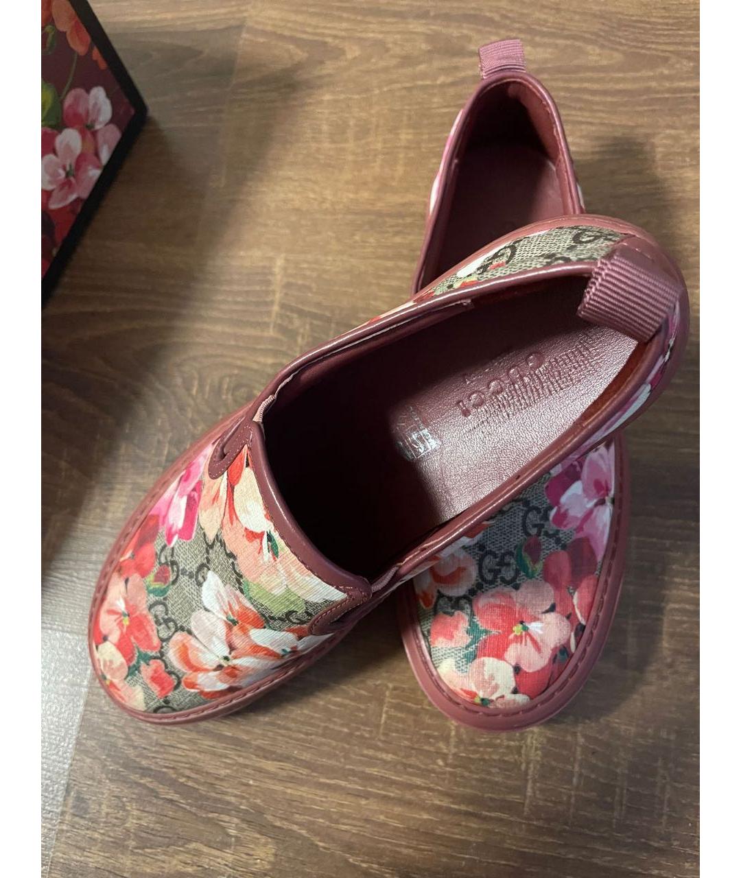 GUCCI Розовые кожаные слипоны, фото 5