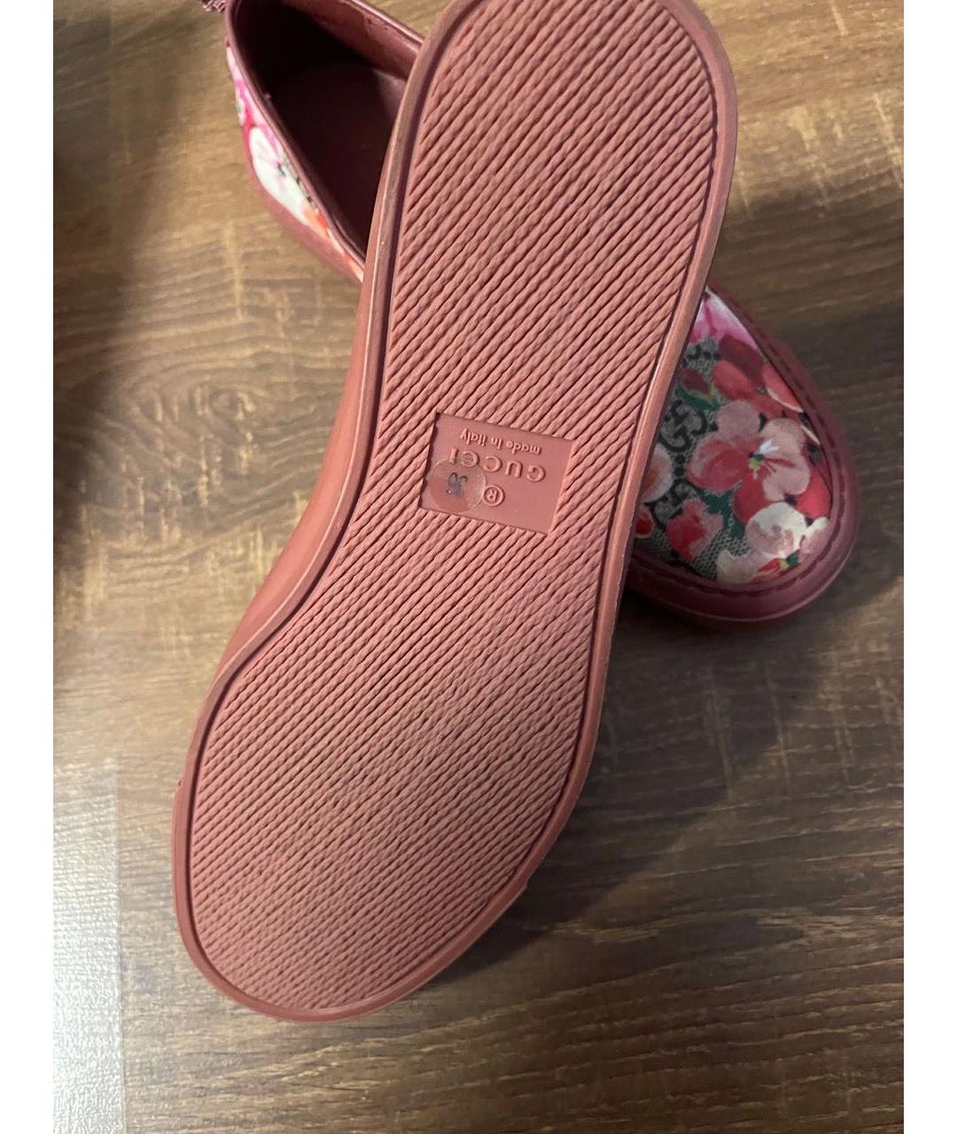 GUCCI Розовые кожаные слипоны, фото 4