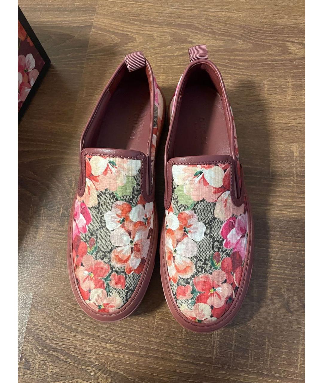 GUCCI Розовые кожаные слипоны, фото 3