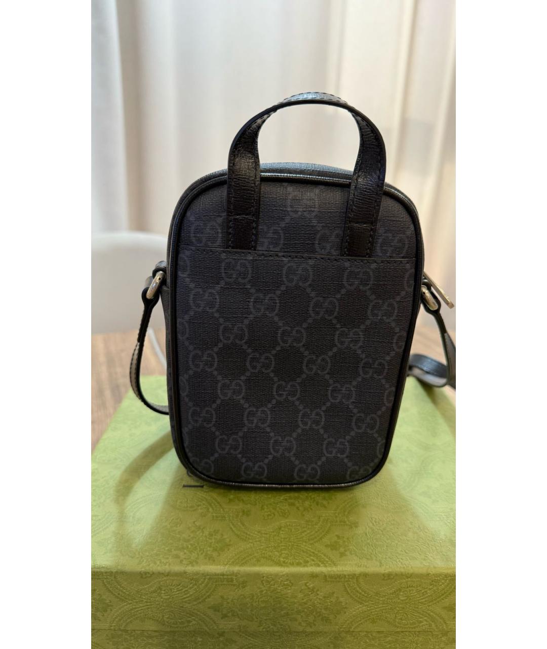 GUCCI Черная кожаная сумка на плечо, фото 3
