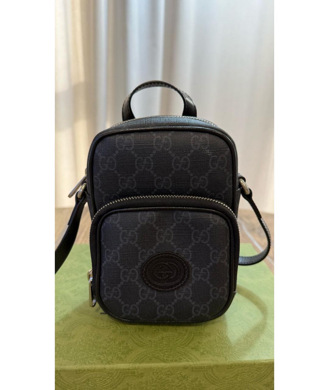 GUCCI Черная кожаная сумка на плечо, фото 5