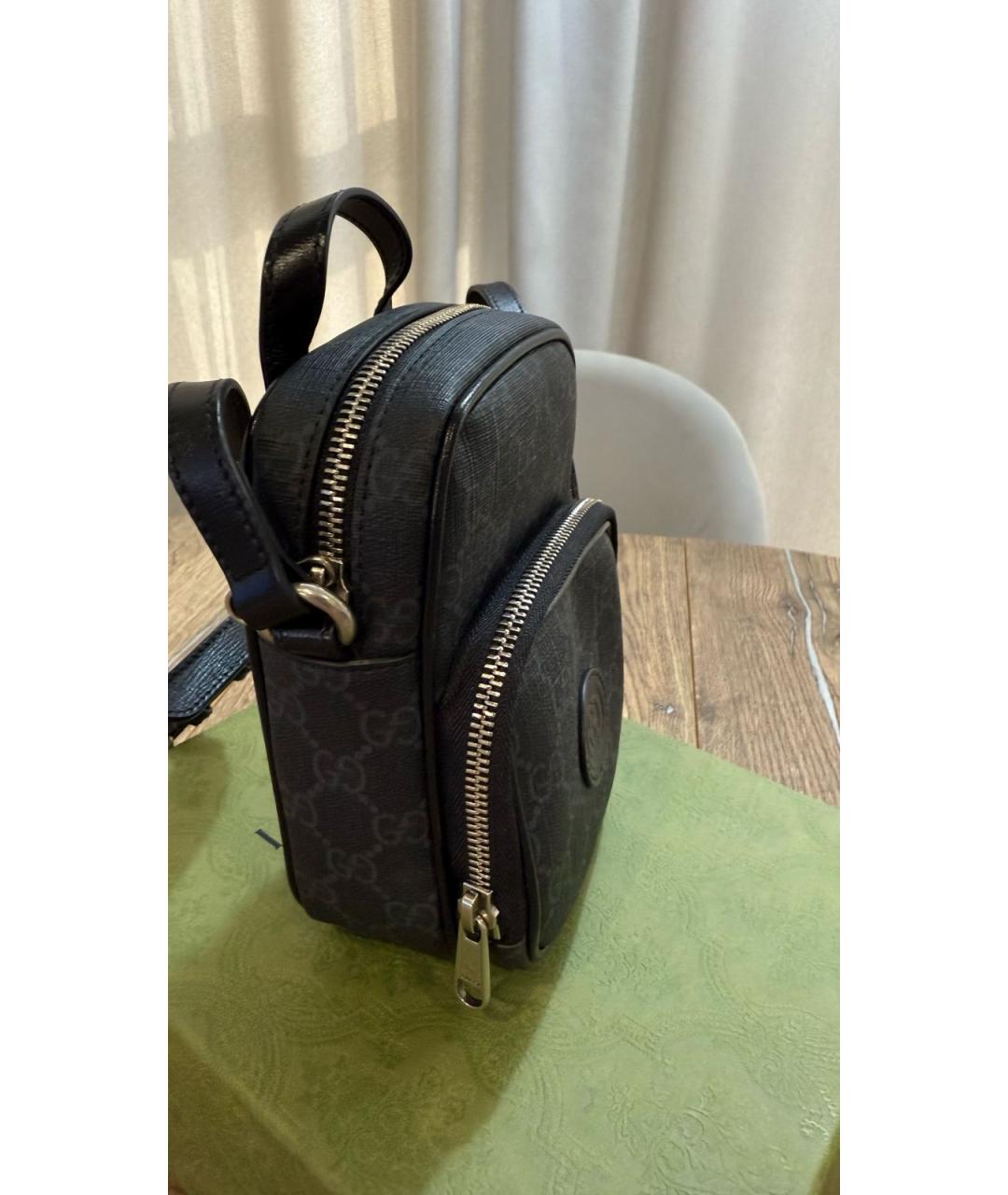 GUCCI Черная кожаная сумка на плечо, фото 2