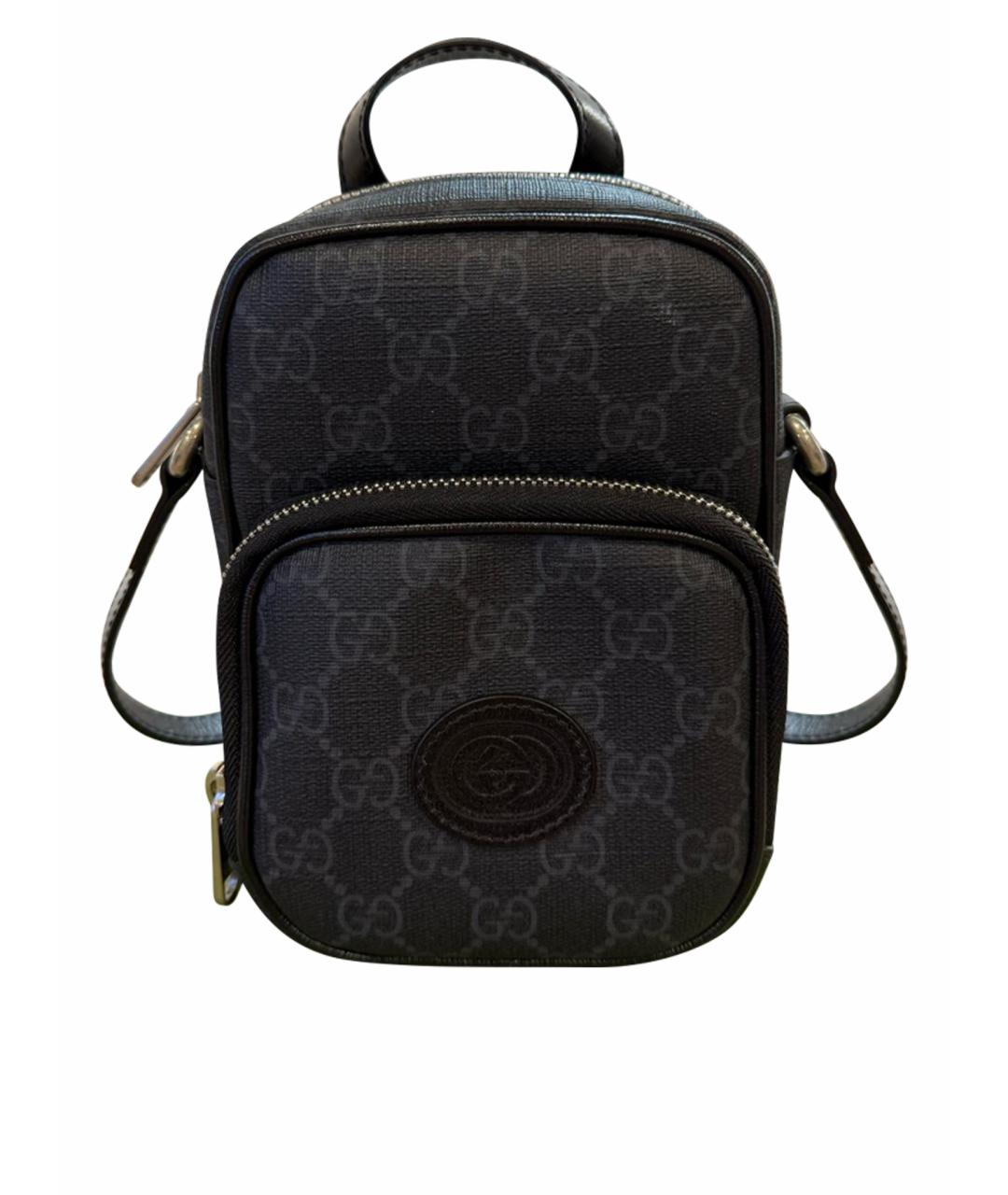 GUCCI Черная кожаная сумка на плечо, фото 1