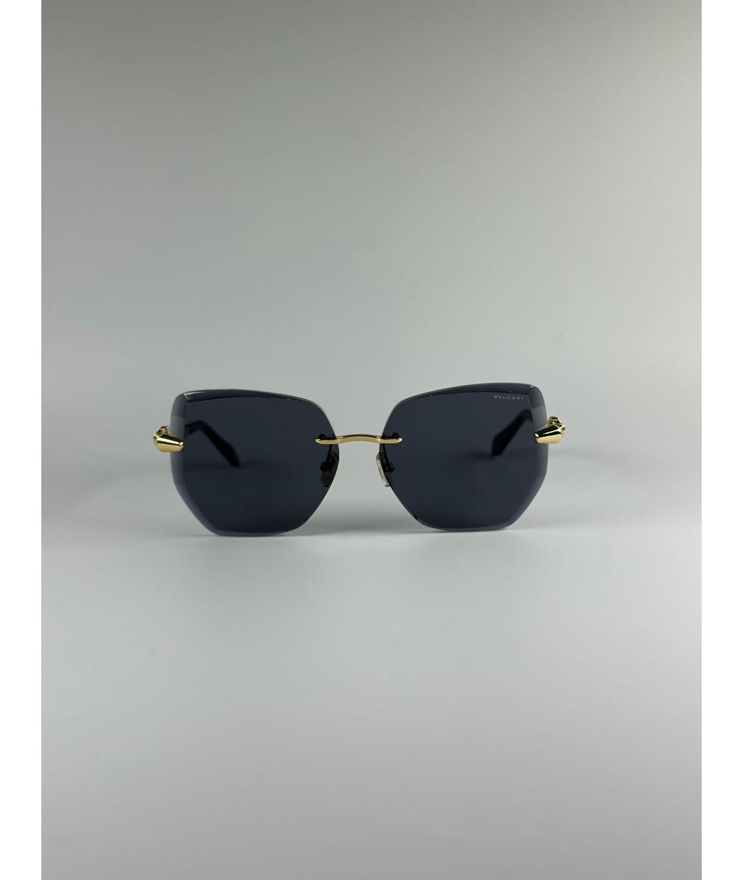 BVLGARI Золотые металлические солнцезащитные очки, фото 3