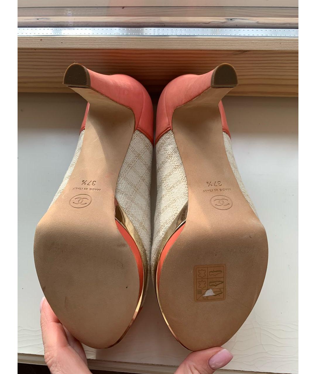 CHANEL Коралловые кожаные туфли, фото 5
